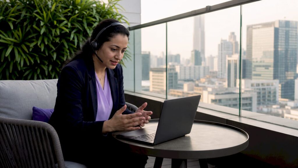 BPO team lead working at automation desk