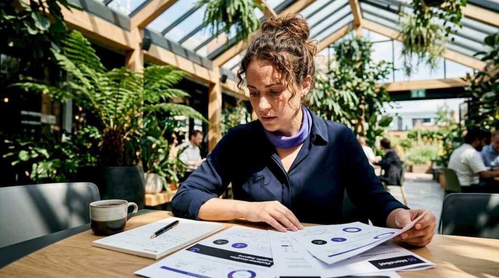 Customer success manager reviewing retention data
