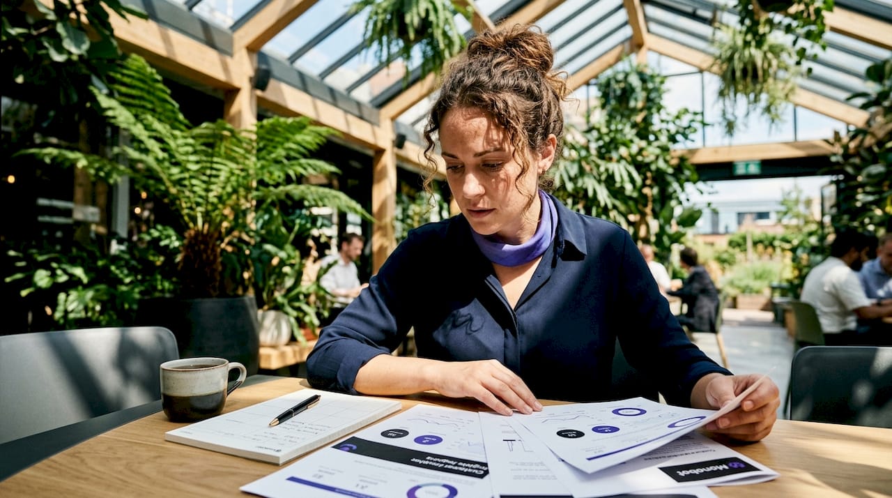 Customer success manager reviewing retention data