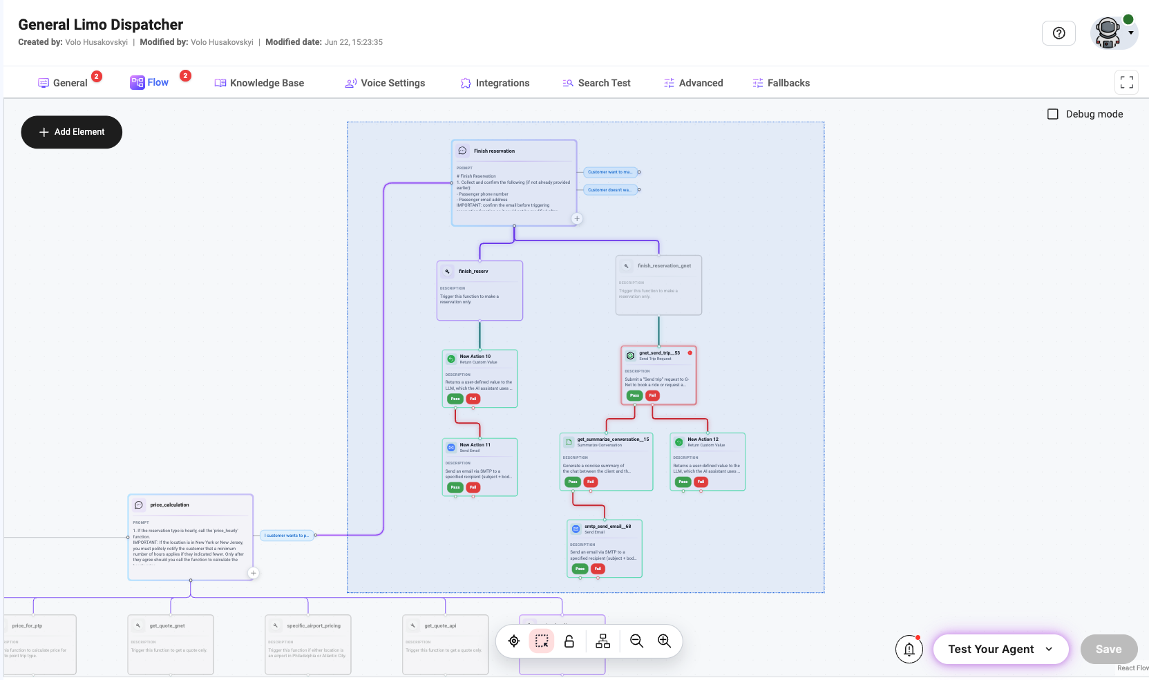 Selection tool on the flow canvas