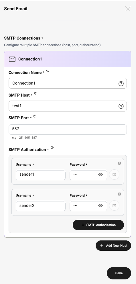 Email multiple SMTP connections