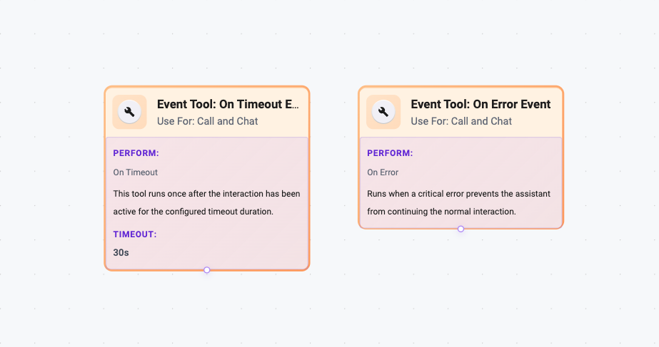 On Timeout and On Error event tools