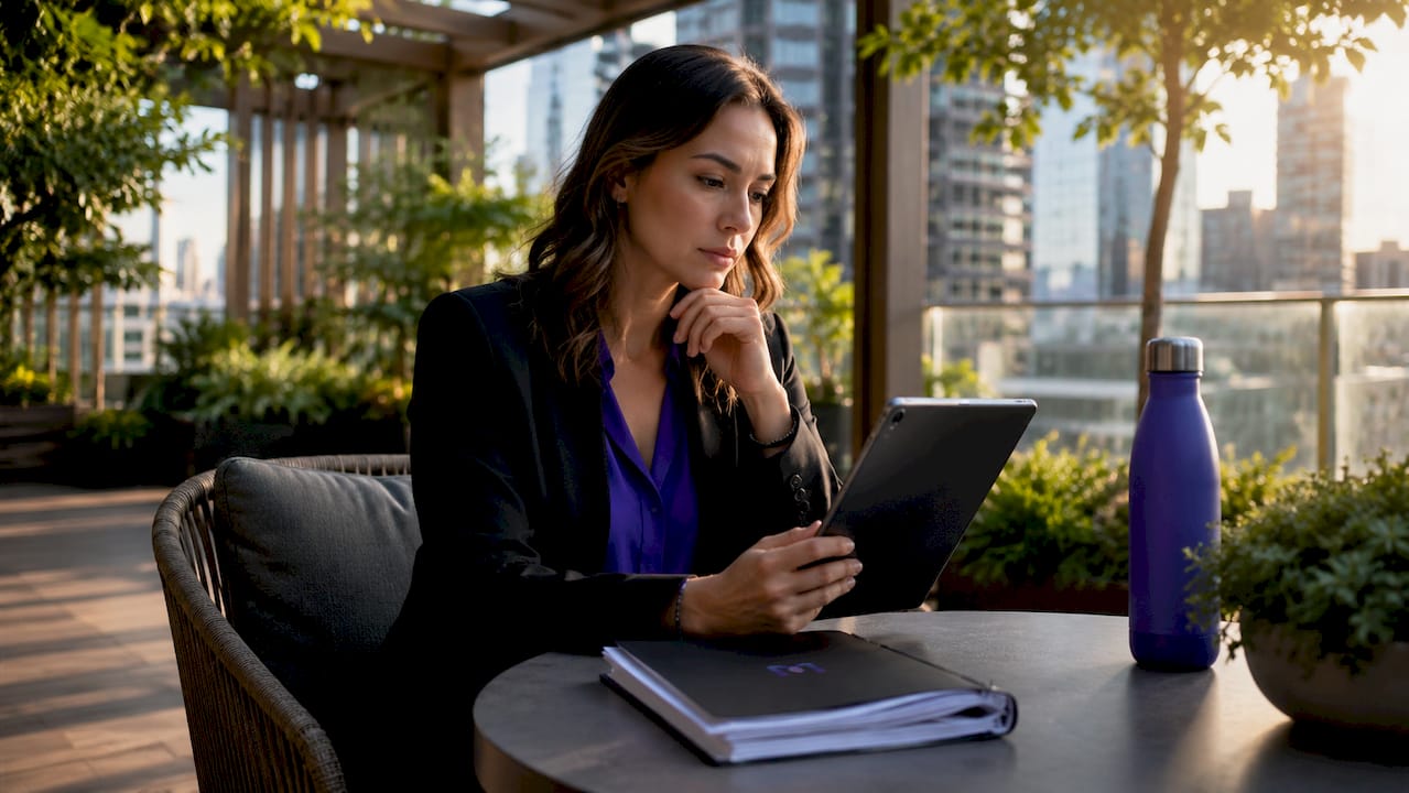 Contact center manager reviewing speech data