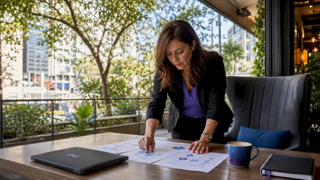 Marketing manager planning AI engagement strategy