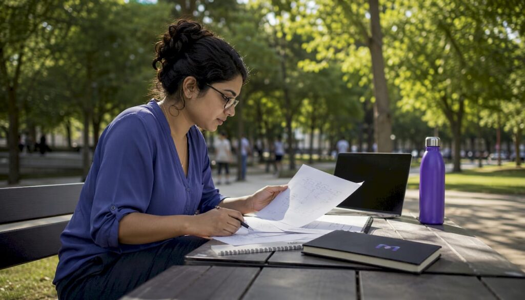 Woman reviewing authentication automation charts