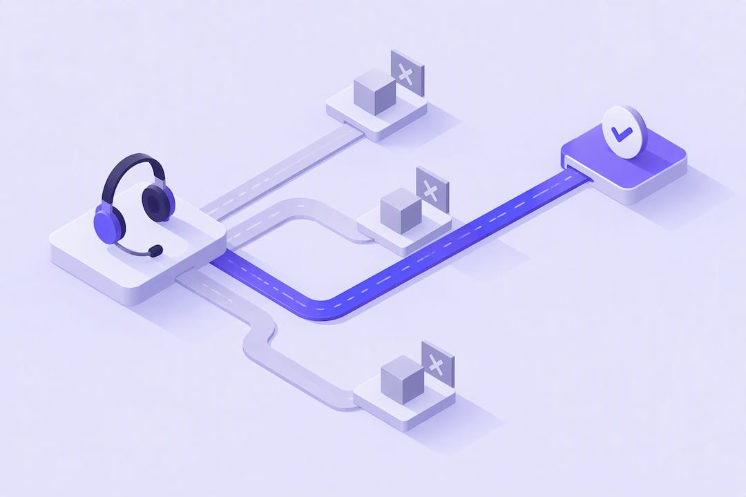 Ilustración isométrica sobre resolución en el primer contacto
