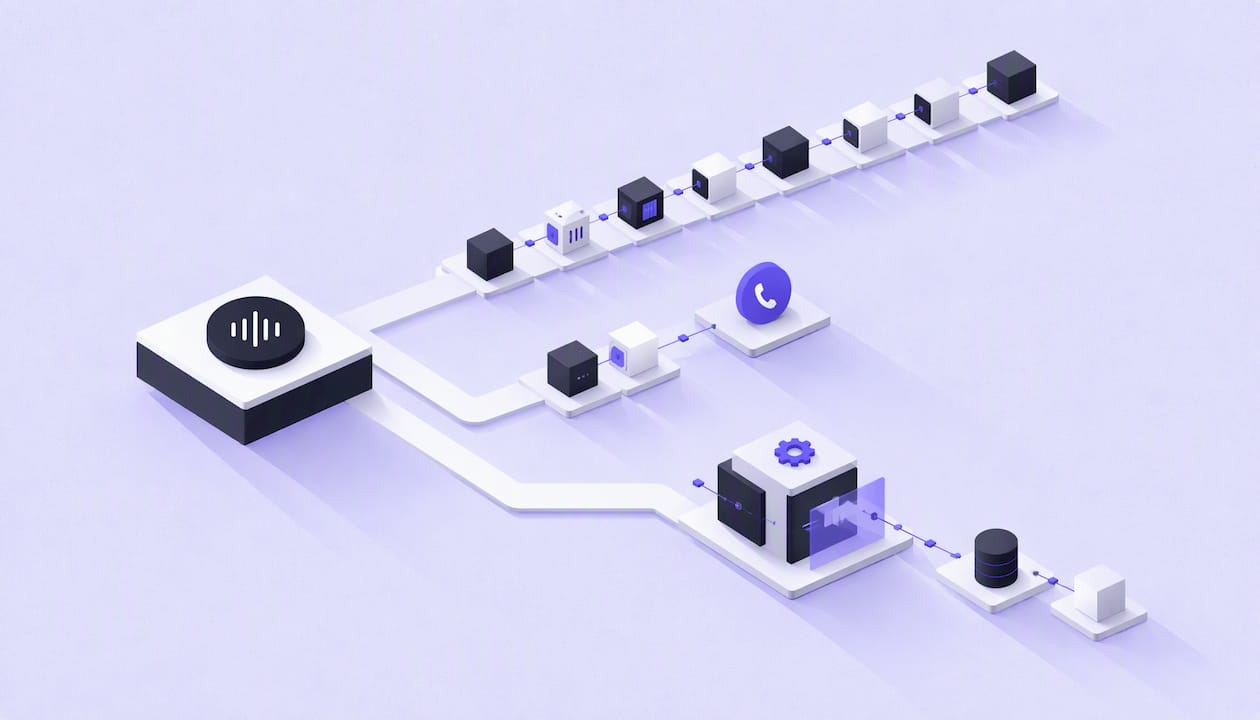 Ilustración isométrica de diseños arquitectónicos de voicebots